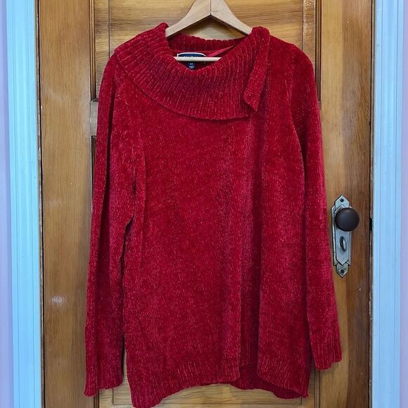 Karen Scott Haute Red Chenille Sweater Women’s Plus Size 0X - Picture 1 of 7